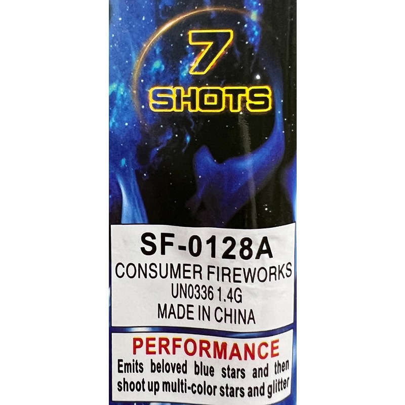 blue star with report 7 shots cake