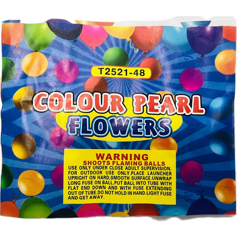colour pearl flowers 48 shots pack of 4