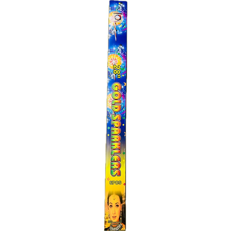 gold sparklers 28 inch 6s